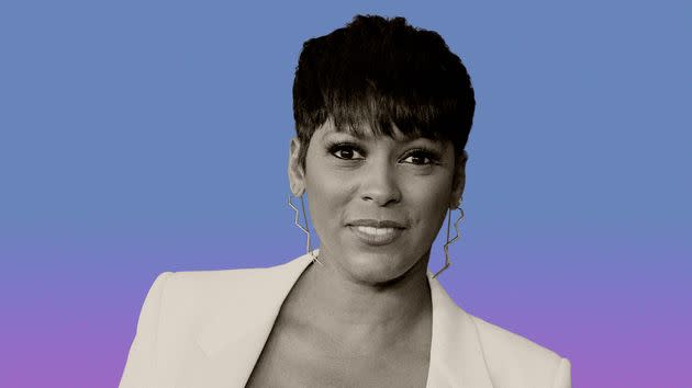 As the only veteran Black television host, who is also the executive producer of her show, Tamron Hall holds a special place in the daytime TV canon. (Photo: Illustration: Chris McGonigal/HuffPost; Photo: Getty Images)