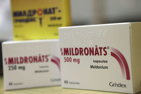 Mildronate (Meldonium) medication is pictured in the pharmacy in Saulkrasti, Latvia, March 9, 2016. REUTERS/Ints Kalnins