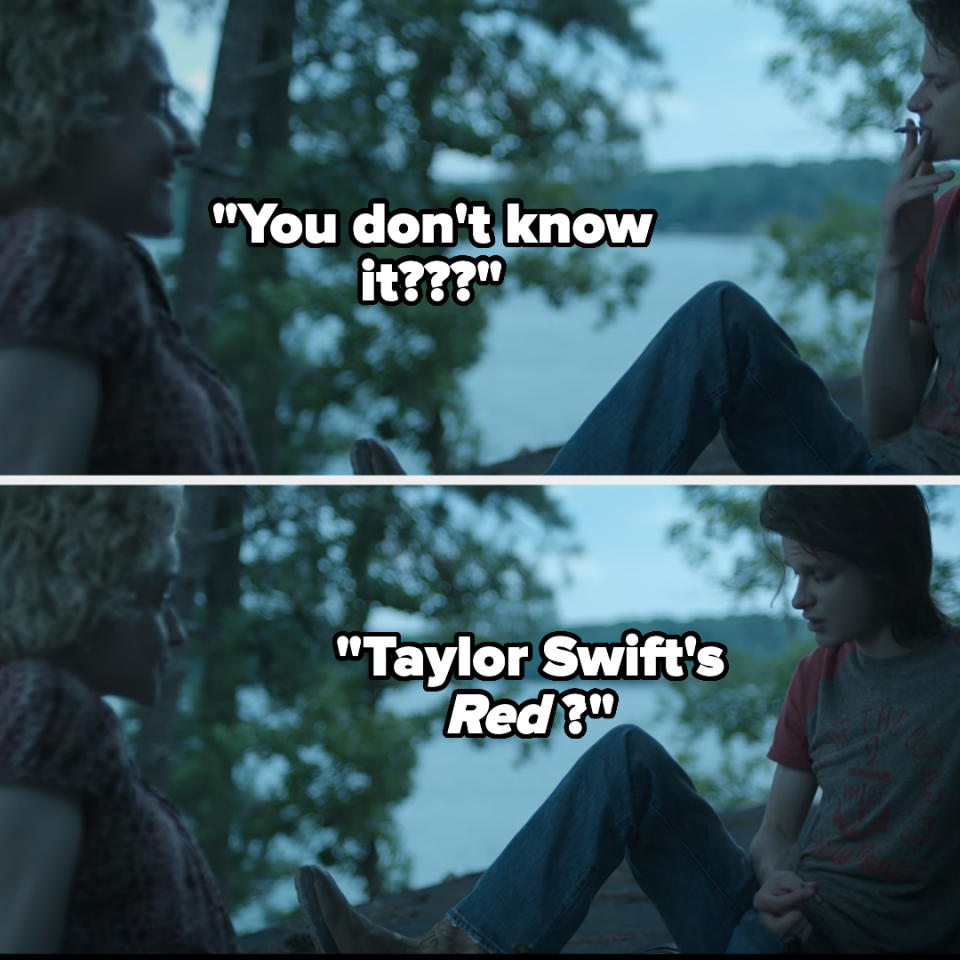 girl asks if guy knows taylor's album "red"