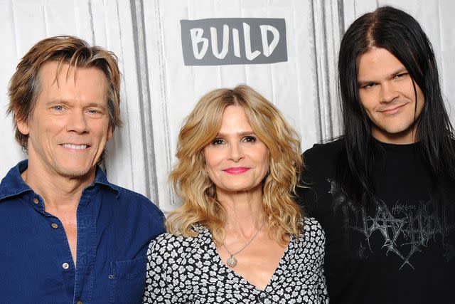 Desiree Navarro/WireImage Kyra Sedgwick, Kevin Bacon and Travis Bacon posing together.