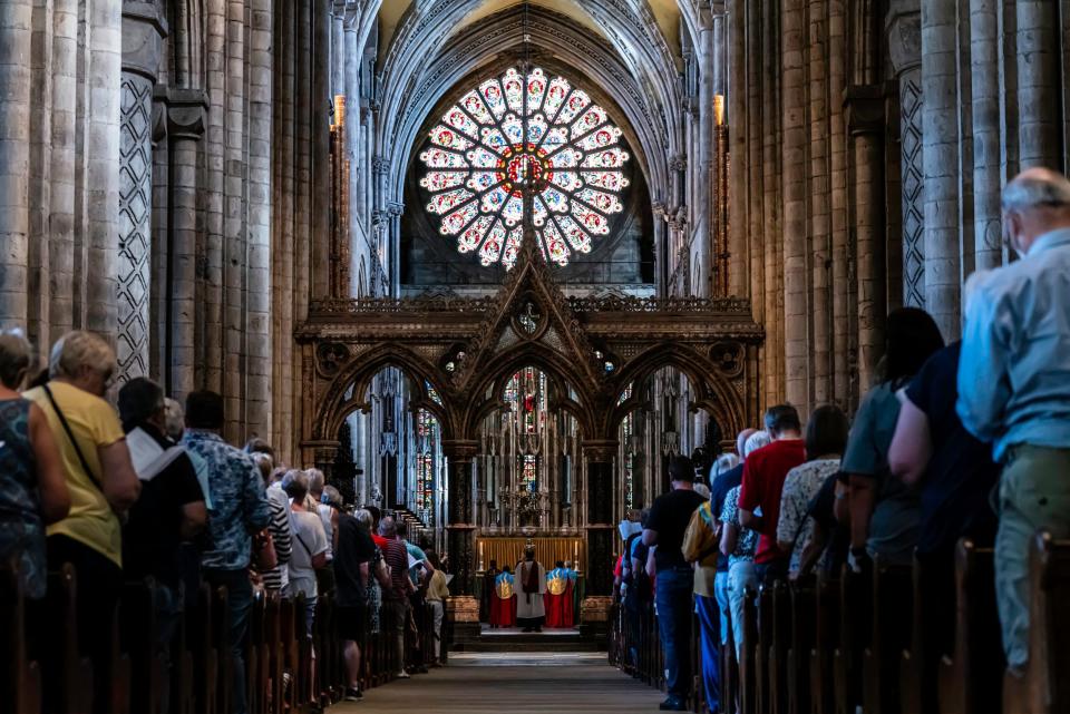 The interior of Durham Cathedral