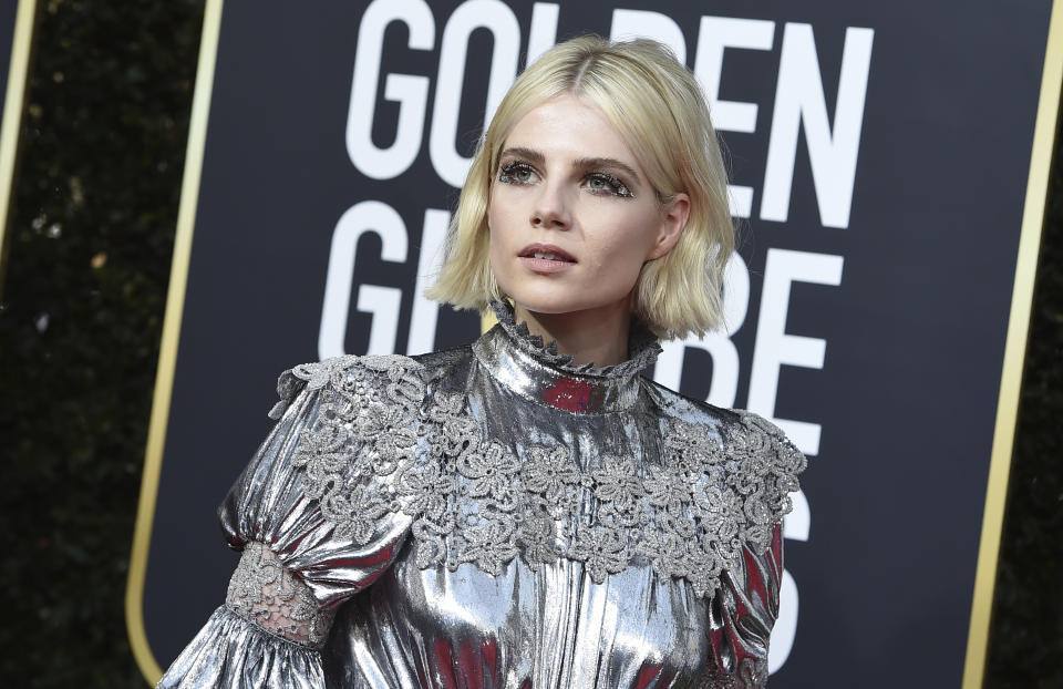 Lucy Boynton arrives at the 77th annual Golden Globe Awards at the Beverly Hilton Hotel on Sunday, Jan. 5, 2020, in Beverly Hills, Calif. (Photo by Jordan Strauss/Invision/AP)