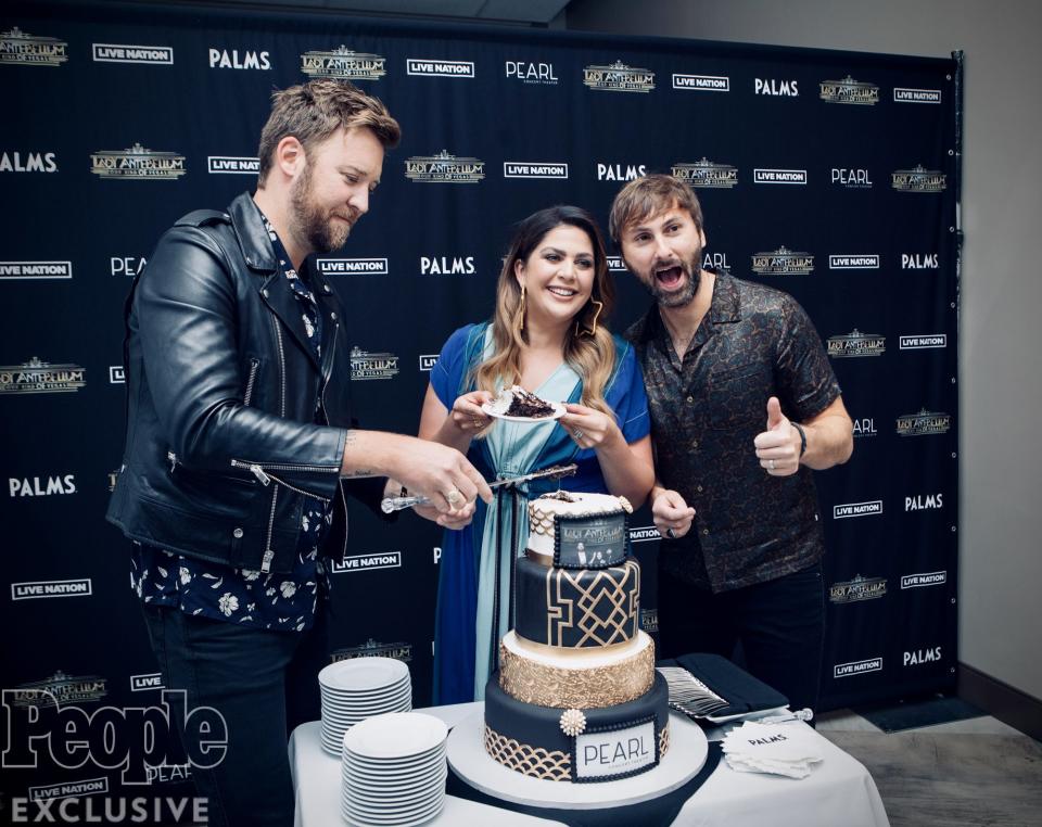 Lady A is surprised by the Palms with a cake before their last Our Kind of Vegas show.