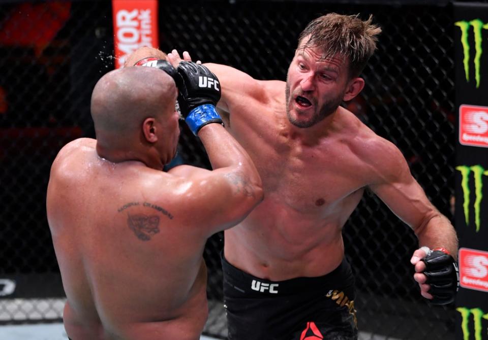 Stipe Miocic holds the record for most successful UFC heavyweight title defences (Zuffa LLC via Getty Images)