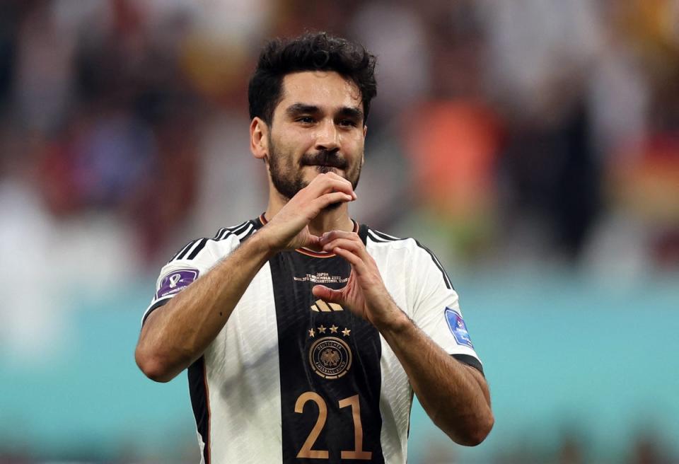 Ilkay Gundogan was subbed off in Germany’s disastrous World Cup defeat to Japan in 2022 (Reuters)