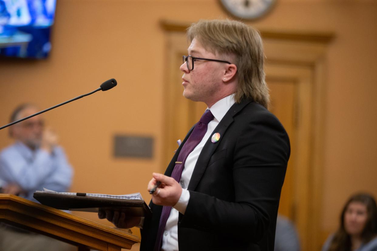 D.C. Hiegert, an attorney at the ACLU of Kansas, on Thursday said a bill banning doctors from providing gender-affirming care to trans youths would violate the constitutional rights of children, parents and more.