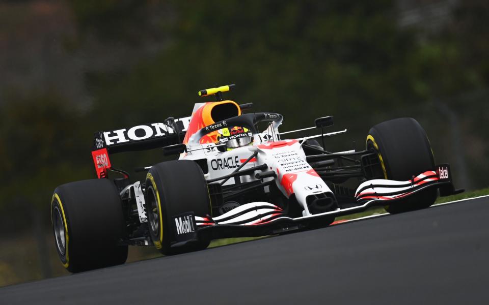 Sergio Perez of Mexico driving the (11) Red Bull Racing RB16B Honda during qualifying ahead of the F1 Grand Prix of Turkey at Intercity Istanbul Park on October 09, 2021 in Istanbul, Turkey. - Clive Mason - Formula 1/Formula 1 via Getty Images