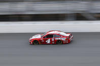 Kevin Harvick drives during the NASCAR Cup Series auto race at Michigan International Speedway in Brooklyn, Mich., Saturday, Aug. 8, 2020. (AP Photo/Paul Sancya)