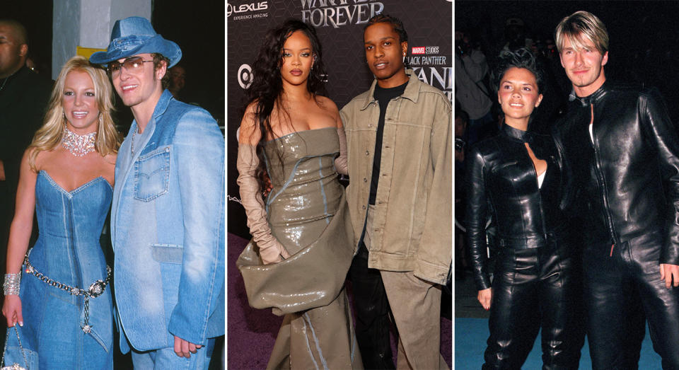 Rihanna and A$AP Rocky aren't the first couple to co-ordinate their looks on the red carpet. (Getty Images)