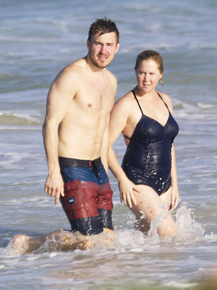 Amy Schumer and Ben Hanisch Take a Dip in the Ocean While Celebrating Their Six Month Anniversary in Hawaii| Couples, Movie News, Amy Schumer