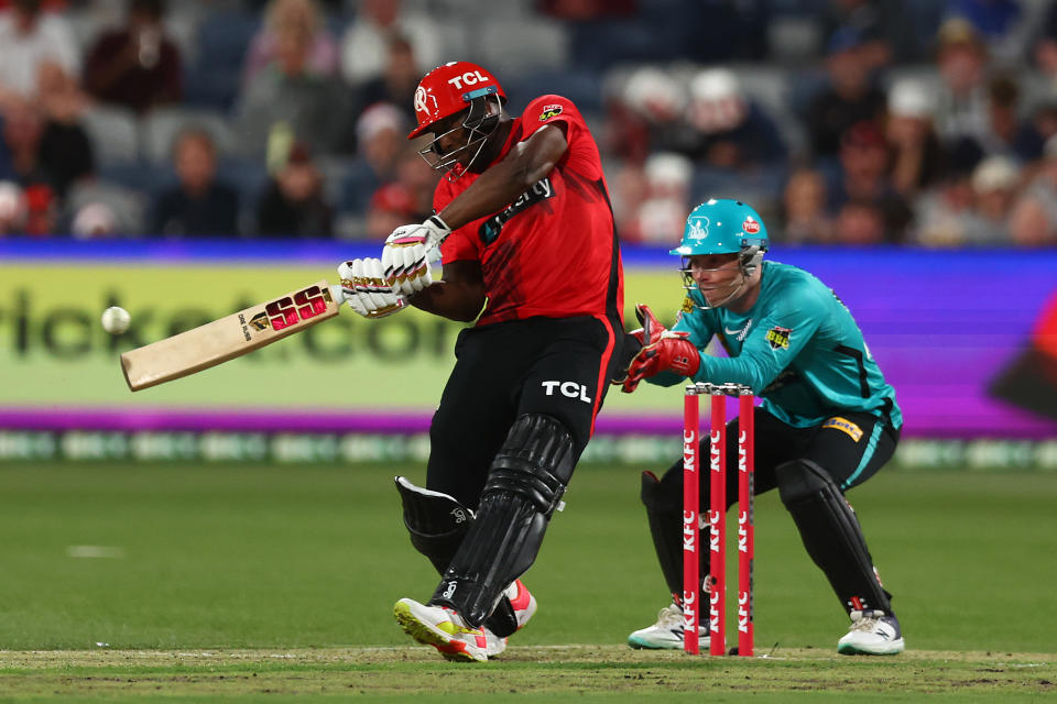 Andre Russell, pictured here in action for the Melbourne Renegades in the BBL.