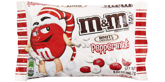 White Chocolate Peppermint M&m's Candy Wrapper Up-cycled 