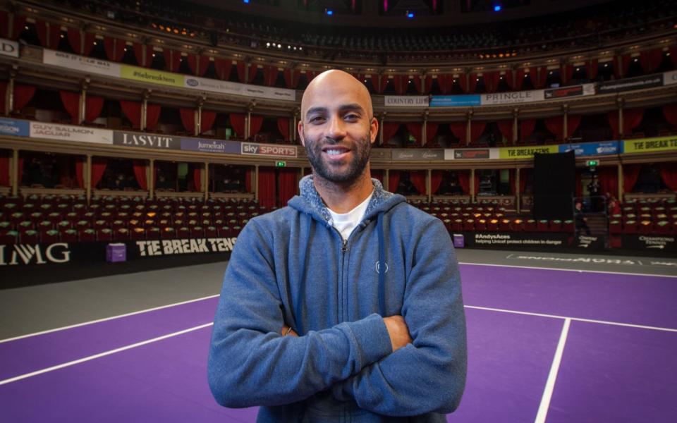 Portraits of tennis player James Blake taken at The Royal Albert Hall where he is participating in the 'Champions Tennis' Tour event - Julian Andrews