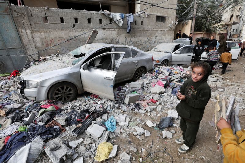 Aftermath of Israeli strikes, amid the ongoing conflict between Israel and the Palestinian Islamist group Hamas, in Rafah in the southern Gaza Strip