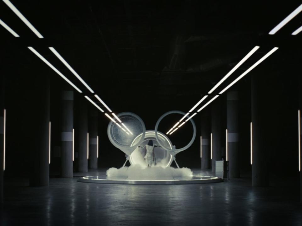 A scene from "Westworld" season four showing a circular mechanism designed to imprison a human.