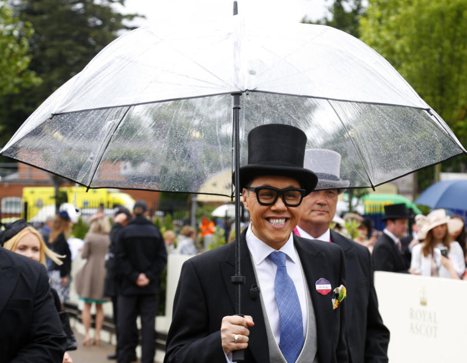 You’ll want to keep a hold of that umbrella, Gok Wan.