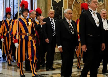 U.S. President Donald Trump arrives at the Vatican to meet Pope Francis, May 24, 2017. REUTERS/Jonathan Ernst