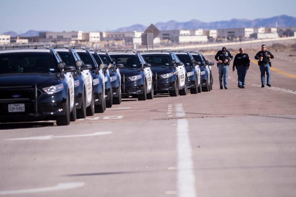 El Paso Police officers prepared for the arrival of President Joe Biden to El Paso on Jan. 8.