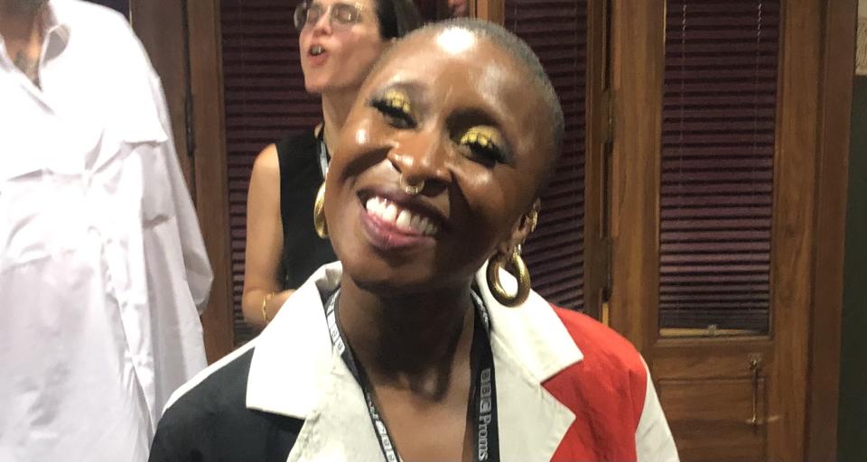 Cynthia Erivo post-show - Credit: Bamigboye/Deadline