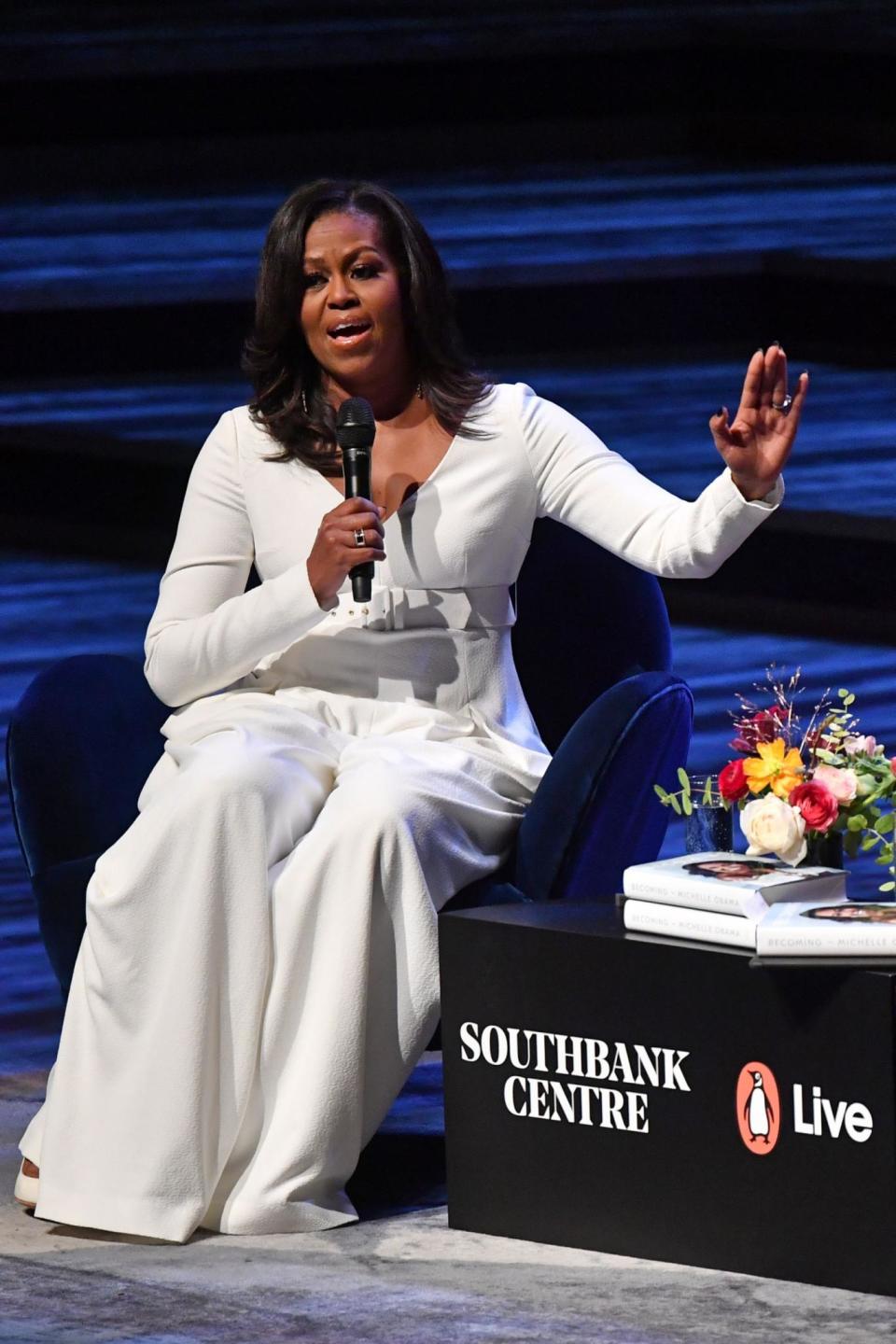 Michelle Obama on stage at the Royal Festival Hall (AFP/Getty Images)