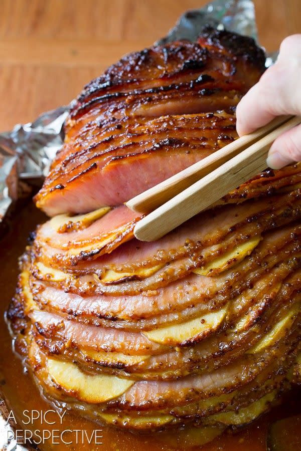 Baked Ham With Honey Mustard and Apples