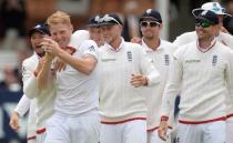 Cricket - England v New Zealand - Investec Test Series First Test - Lord’s - 25/5/15 England's Ben Stokes celebrates with team mates after dismissing New Zealand's Kane Williamson (not pictured) Action Images via Reuters / Philip Brown Livepic