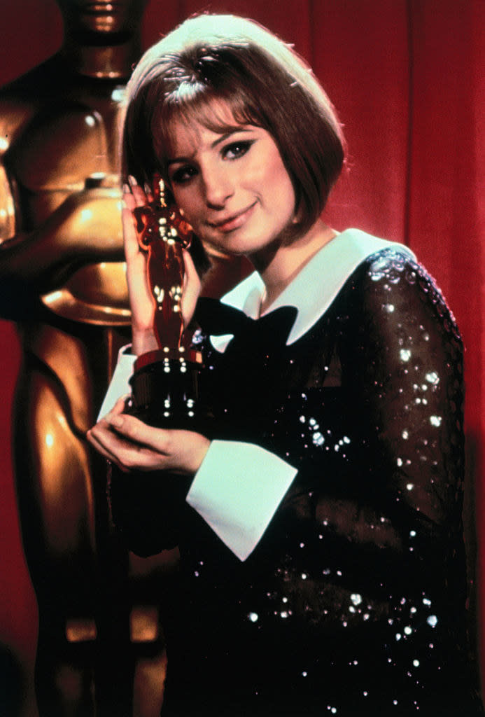 At the 1969 ceremony, Barbra Streisand and Katherine Hepburn were up for Best Actress for their respective starring roles in Funny Girl and The Lion in Winter. While it was Streisand's first nomination, it was Hepburn's eleventh. In fact, Hepburn had even won Best Actress the year before for her role in Guess Who's Coming To Dinner, and was not expected to win back-to-back awards.Ingrid Bergman presented the award for Best Actress and exclaimed, 