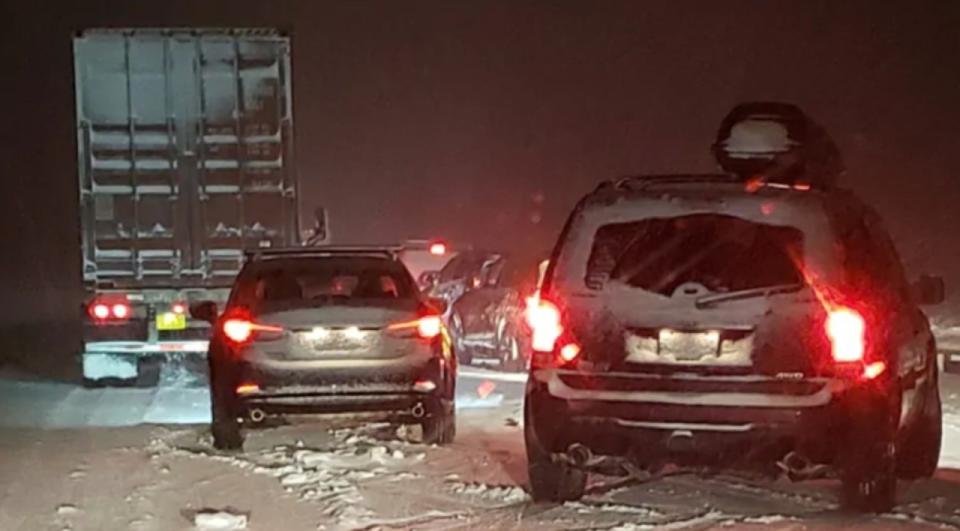 Storm that left 1,500 vehicles stranded overnight on Trans-Canada Highway