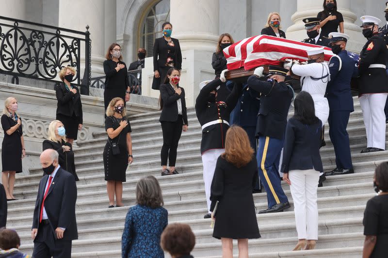 Late Supreme Court Justice Ruth Bader Ginsburg is honored at the U.S. Capitol in Washington