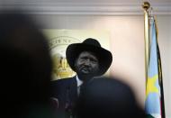 South Sudan's President Salva Kiir speaks during a news conference in Juba December 18, 2013. REUTERS/Goran Tomasevic