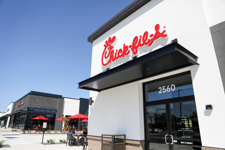 The new Chick-fil-A is situated next to Killer Burger and Starbucks near Costco in South Salem.