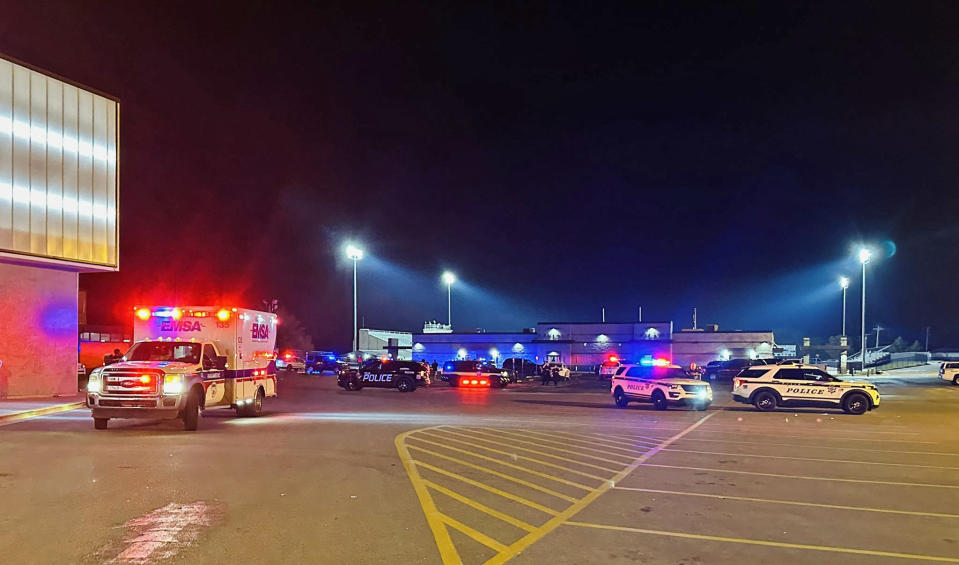 Police at the scene after a shooting at the McClain High School homecoming game in Tulsa (Tulsa Police)