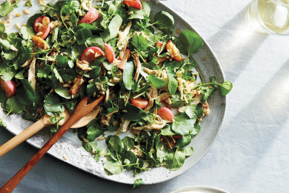 Chicken & Rice Salad With Poached Radishes