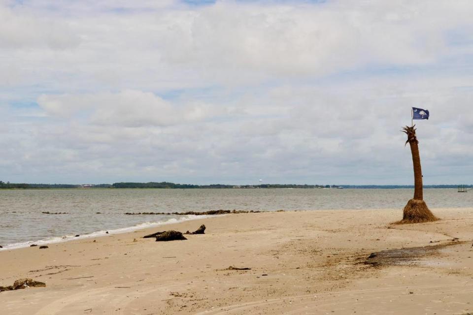 The beach at Fort Fremont Preserve, located at Land’s End on St. Helena Island, is an enjoyable place to stroll the shores of St. Helena Sound. Visitors here can find shells, Native American pottery and other items common to the Lowcountry shoreline. Across the water lies Marine Corps Recruit Depot Parris Island, once home to a vital US Naval facility and dry dock that the batteries of Fort Fremont were built to protect.