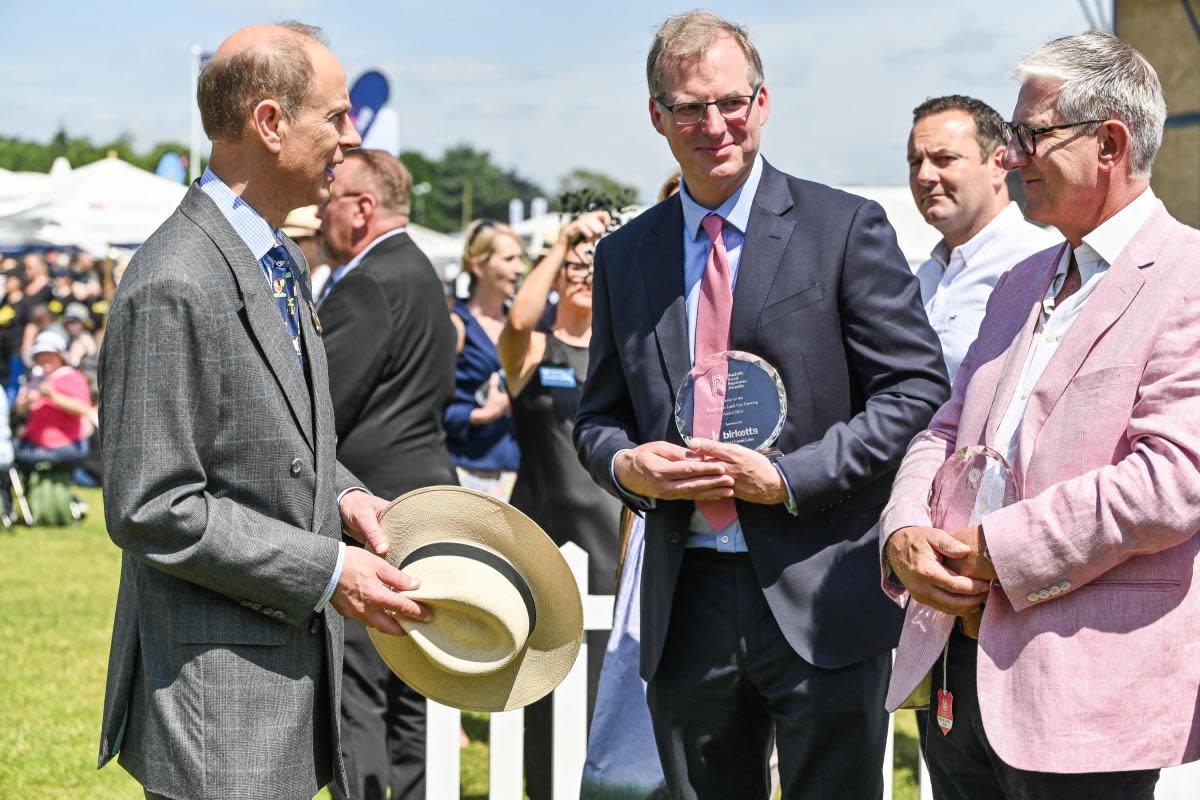 The winners of the inaugural Norfolk Rural Business Awards met the Duke of Edinburgh at the 2024 Royal Norfolk Show <i>(Image: Sonya Duncan)</i>