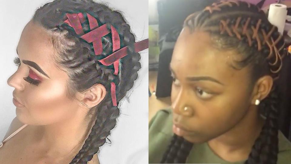 Previously seen only on children, corset braids are now taking on an edgy look on adults on Instagram.