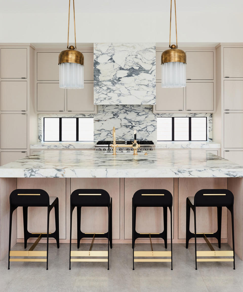 3. Soften a kitchen with a blush tone