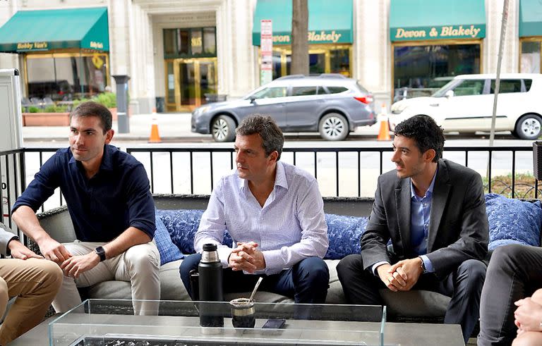 Sergio Massa, durante una reunión con estudiantes en EE. UU.