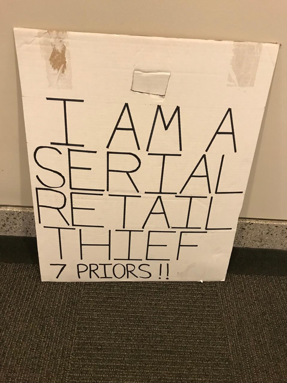 Common Pleas Judge Harry M. Ness on Thursday offered an unconventional proposal to Durell Scales in his shoplifting case: Hold this sign twice per week, for three consecutive weeks, outside the York County Judicial Center.