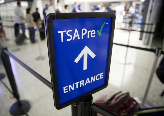 Andrew Harrer/Bloomberg via Getty TSA PreCheck sign