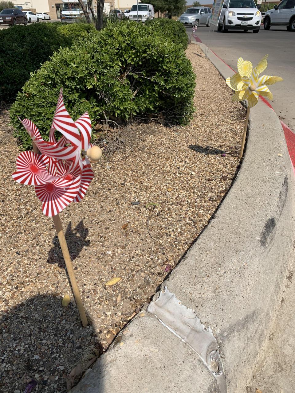 Pinwheels are on display outside three Lubbock Market Street and United Supermarkets locations.