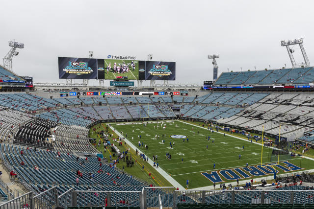 Florida and Georgia condemn antisemitic message projected onto TIAA Bank  Field exterior after game