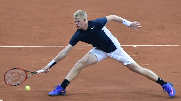 Kyle Edmund went two sets ahead against David Goffin before losing their Davis Cup match