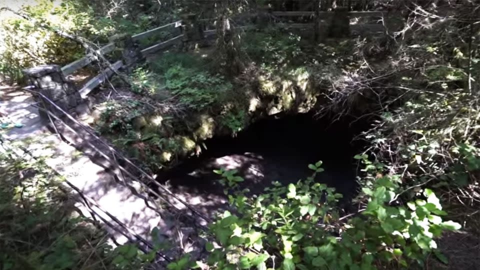 A group of friends were exploring Ape Cave located in Mount St Helens, Oregon when they discovered the little girl. Photo: YouTube