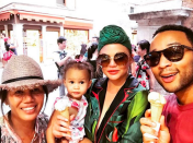 <p>What would a trip to Italy be without a gelato stop? The family cured any sweet-tooth cravings by enjoying the popular dessert. (Photo: <a rel="nofollow noopener" href="https://www.instagram.com/p/BXbBtOkAi9_/?hl=en&taken-by=johnlegend" target="_blank" data-ylk="slk:John Legend via Instagram;elm:context_link;itc:0;sec:content-canvas" class="link ">John Legend via Instagram</a>) </p>