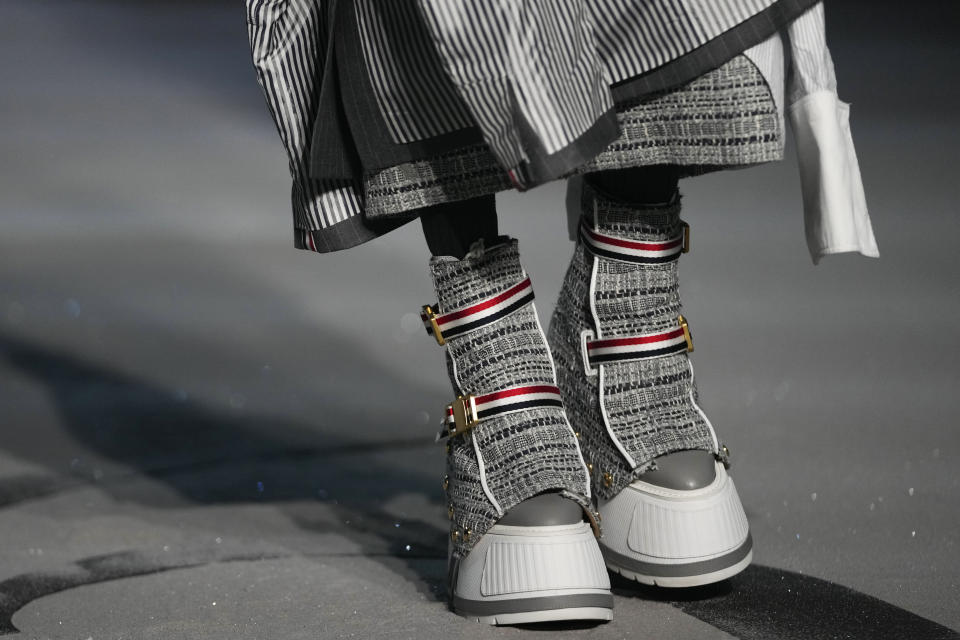 The Thom Browne collection is modeled during Fashion Week, Tuesday, Feb. 14, 2023, in New York. (AP Photo/Mary Altaffer)