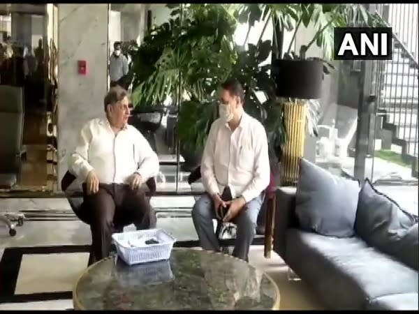 Maharashtra Minister Dilip Walse Patil met SII Chairman and Managing Director Cyrus Poonawalla on Friday. (Photo/ANI)