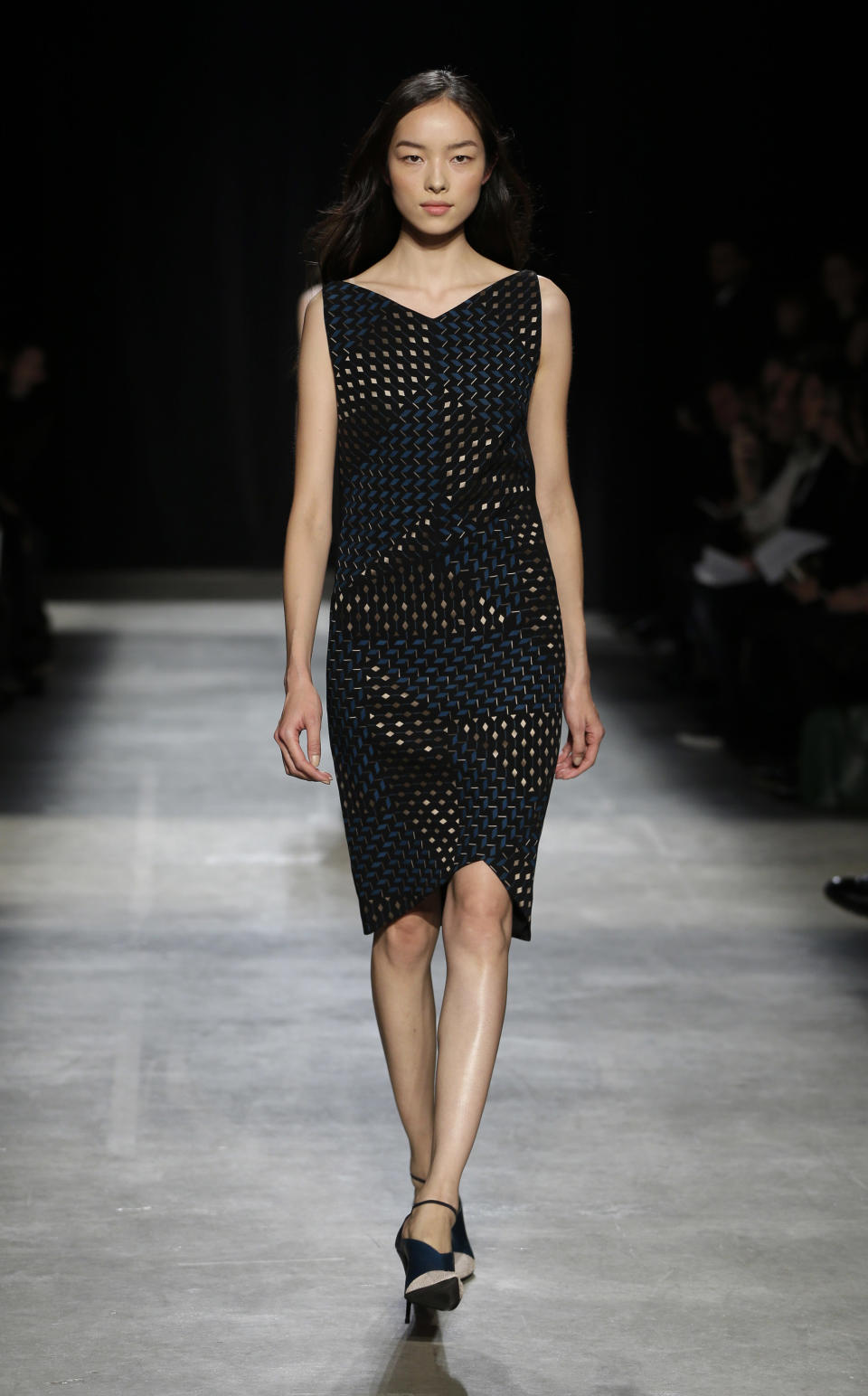 The Narciso Rodriguez Fall 2013 collection is modeled during Fashion Week in New York, Tuesday, Feb. 12, 2013. (AP Photo/Seth Wenig)