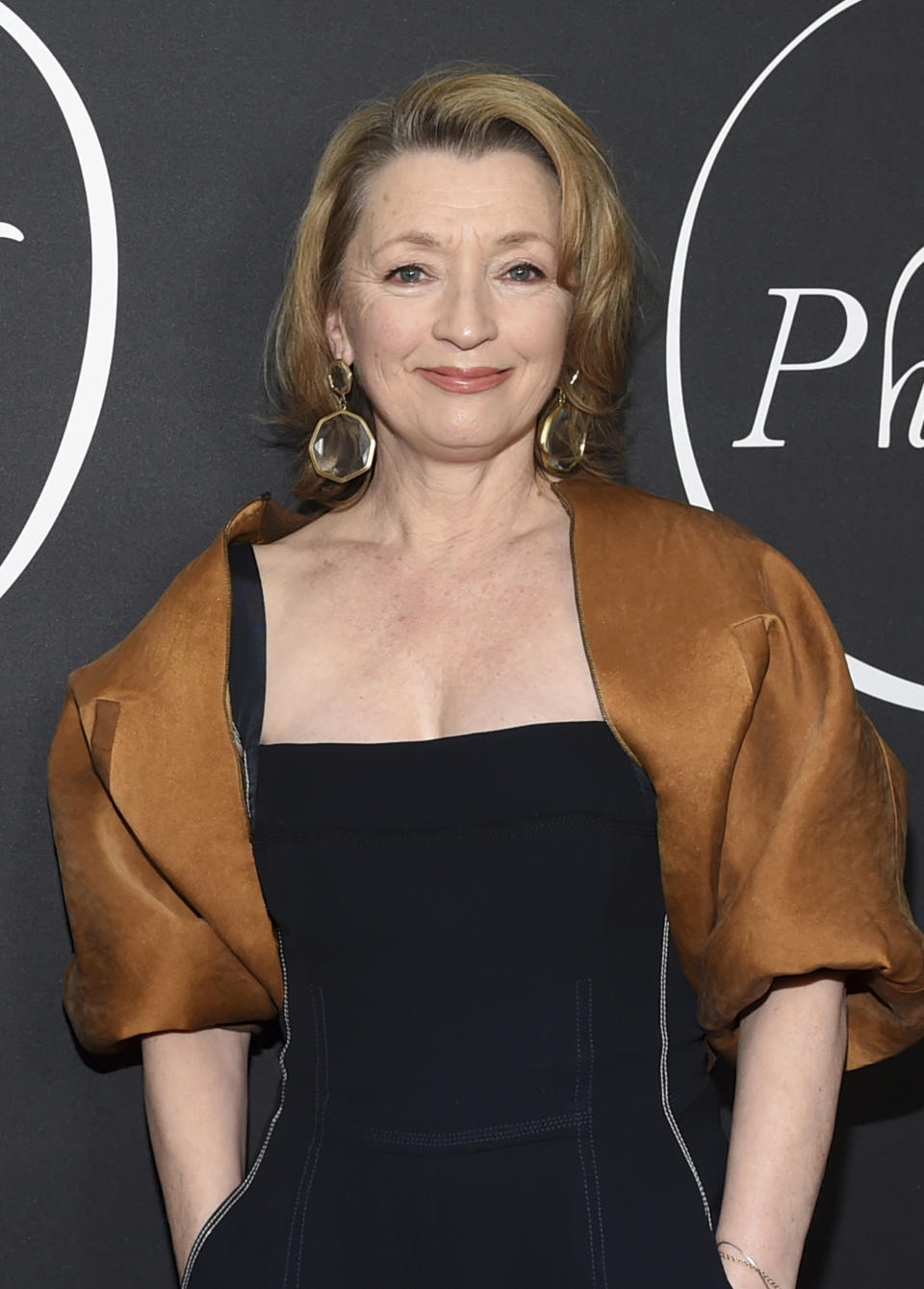 FILE - Actress Lesley Manville appears at the premiere party for "Phantom Thread" in New York on Dec. 11, 2017. Manville currently stars in the film "Let Him Go" with Kevin Costner and Diane Lane. (Photo by Evan Agostini/Invision/AP, File)
