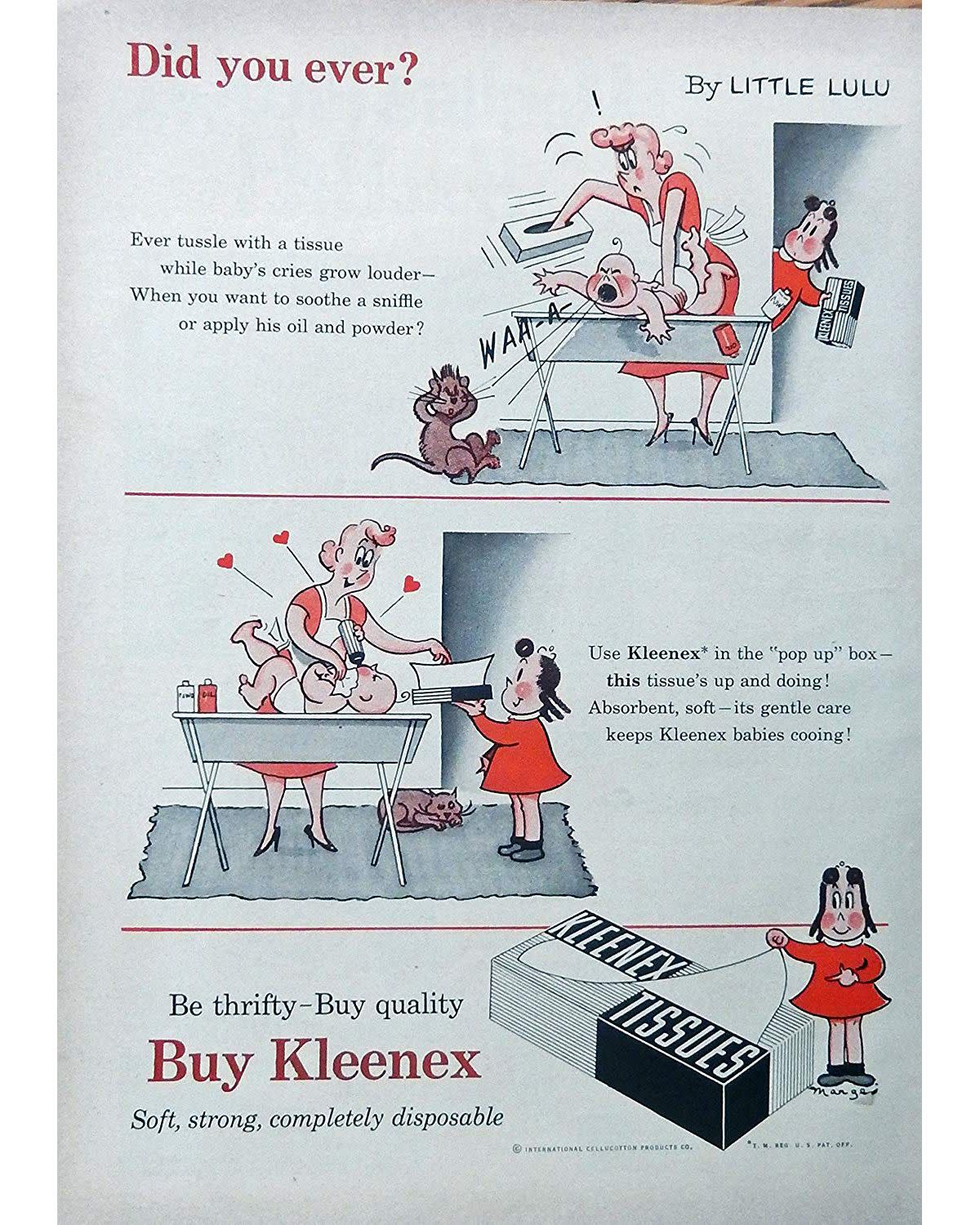 Kleenex Tissues 60's Vintage Print Ad